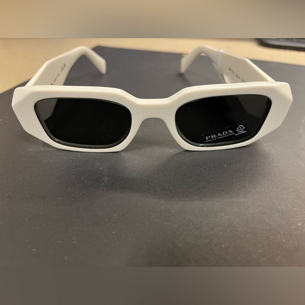 Authentic Prada Ivory Sunglasses Temple Detail